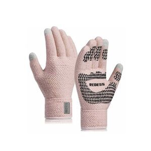 New Womens Redess Touchscreen Winter Gloves in Dusty Rose